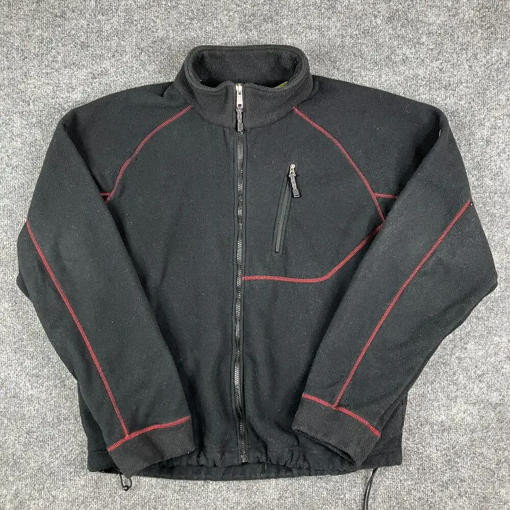 Timberland Jacket Mens XL Black Fleece‎ Full Zip Outdoor Hiking Weathergear